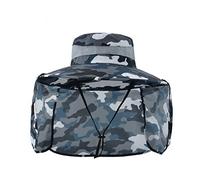 VanderHOME Sombrero ala Ancha Protección UV Hombre Mujer Impermeable Sombrero Senderismo con Proteccion Cuello Desmontable Respirable Gorros de Pescador para Trekking Safari Camping
