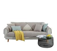 VanderHOME Suave Bonito Protector De Sofá DecoracióN Funda Sofa 3 Plazas AlgodóN Lavado Funda para Asientos De Sofá Funda para Asientos De Sofá Color del café-90 * 180cm-Cojines（1 Pieza