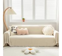 VanderHOME Súper suave cómodo manta manta sofá Mantas Decorativas Grandes para sofás Dormitorio Sala de estar Sencillo Diseño Multifuncional Super Grande Cálida Gruesa alfombra de sofá 180*260cmBeige
