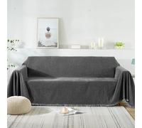 VanderHOME Súper suave cómodo manta manta sofá Mantas Decorativas para sofás Dormitorio Sala de estar Sencillo Diseño Multifuncional Super Grande Cálida Gruesa alfombra de sofá 180*380cm Gris oscuro
