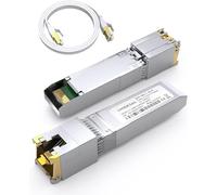 VANDESAIL Transceptor SFP+ a RJ45 10GBase-T, módulo SFP+ de 10G, adaptador Ethernet de 10 Gb para Cisco, Ubiquiti, Mikrotik, Fortinet, Netgear, D-Link, Supermicro, TP-Link (con un cable Cat8 de 1 m/3