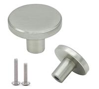 Vandicka 4 Piezas Pomos y Tiradores Plateado Mate para Muebles, Tiradores de Zinc para Cajones Armarios, Pomos Redondas para Puertas, Armarios, Cómodas, Tocadores, 28 x 20 mm
