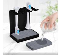 Vandicka Soporte para cepillo de dientes de acero inoxidable para 3 cabezales de cepillo de dientes eléctrico, soporte para cepillo de dientes con absorción de agua para portacepillos Oral B, iO