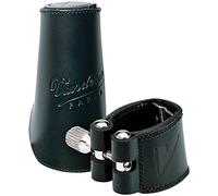 Vandoren LC24L - Abrazadera de cuero con boquillero para clarinete bajo