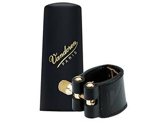 Vandoren LC26P - Abrazadera de cuero con boquillero de plástico para saxofón soprano