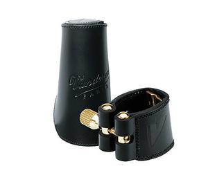 Vandoren LC27L - Abrazadera de cuero con boquillero para saxofón alto