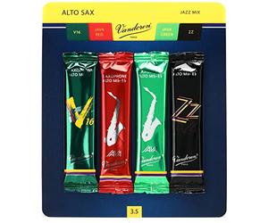 VANDOREN SRMIXA2 Boquillas para Saxofón, Alto saxofón, Jazz, incluye 1 de cada: ZZ, V16, Java y Java rojo fuerza 2