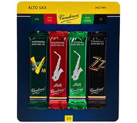 Vandoren, SRMIXA25, Boquillas para Saxofón, Alto saxofón, Jazz, incluye 1 de cada: ZZ, V16, Java y Java Red resistencia 2,5