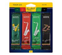 VANDOREN srmixt2 Tenor Sax Jazz Reed Mix Tarjeta incluye 1 cada ZZ, V16, Java y Java rojo fuerza 2