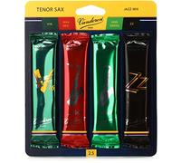 Vandoren, SRMIXT25, Lengüeta de mezcla de caña para saxofón tenor de Jazz, incluye 1 unidad de cada ZZ, V16, JAVA y JAVA Red, resistencia 2,5