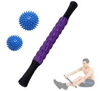 Vandove Rodillo Masaje Muscular, con 2 Piezas Spiky Ball, Descansa Músculos Doloridos Previene Lesiones Mejora la Movilidad y la Circulación,para Liberación Miofascial y Rehabilitación (Morado)