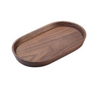 Vandroop Mini bandeja de madera para servir para fiestas, bandeja de mesa de té y café, plato de madera ovalado pequeño para frutas y aperitivos, bandeja decorativa para joyas, llaves, monedas,