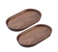 Vandroop Mini bandejas de servir para fiestas, bandeja decorativa pequeña para té y café, platos ovalados de madera para servir alimentos para aperitivos y verduras para el baño, 7.8 x 4.6 pulgadas
