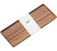 Vandroop Plato de madera para servir, pequeñas bandejas decorativas para fiestas, aperitivos, té/café y queso, tablero de madera hecho a mano (11.8 x 4.6 pulgadas)