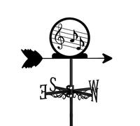 Vane - Pintura en aerosol de hierro con indicador de dirección de veleta de metal ahuecado para guitarra Weathercock para jardín al aire libre, patio, partitura musical