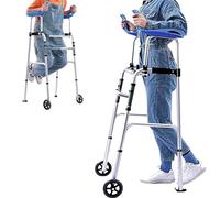 vanenferse Andador Plegable con Reposabrazos Extraíbles, Andador Vertical para Ancianos De Aluminio Plegable, Soporte para Antebrazo/Adultos, Altura Ajustable Regulable En Altura, Ruedas Sólidas