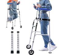 vanenferse Andador Plegable con Reposabrazos Extraíbles, Andador Vertical para Ancianos De Aluminio Plegable, Soporte para Antebrazo/Adultos, Altura Ajustable Regulable En Altura, Ruedas Sólidas