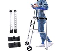 vanenferse Andador Plegable con Reposabrazos Extraíbles, Andador Vertical para Ancianos De Aluminio Plegable, Soporte para Antebrazo/Adultos, Altura Ajustable Regulable En Altura, Ruedas Sólidas