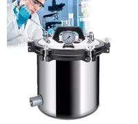 vanenferse Autoclave Vapor Esterilizador con Válvula De Desinflado Y Válvula De Seguridad, Equipo Portátil De Esterilizador De Vapor De Alta Presión para Laboratorios Y Universidades, 8/12/18/24L