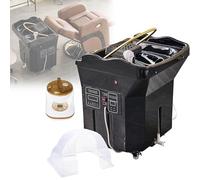 vanenferse Equipo SPA Japonés Capacidad Almacenamiento Agua 60 L, Lavabo Champú con Circulación Agua Y Función Terapia Luz, Lavabo Champú Extraíble con Diseño 180° para Salones Y Spas