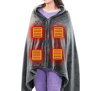 vanenferse Manta Eléctrica USB con Botones, Manta Eléctrica Individual De 150 X 85 Cm, Manta Térmica con Temperatura Ajustable De 3 Niveles, Capa Térmica De 8 Áreas, Lavable a Máquina