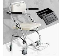 vanenferse Silla para Ducha para Personas Mayores, Taburete de Ducha con Ruedas Plegable, Silla Baño Ancianos Ducha con Reposabrazos y Respaldo, Reducir la Actividad para Evitar Lesiones