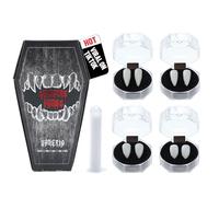 VANERIA 4 Pares Dientes de Vampiro,Colmillos de Vampiro para Cosplay Decoracion Fiesta de Halloween