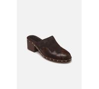 Vanessa Bruno Sabots 45Mm Bords Cloutes En Suede Et Decoupe Python 41 Marrón