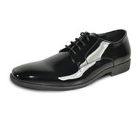 VANGELO Zapatos de vestir para hombre de estilo Oxford, esmoquin formal, para baile de graduación, boda, ancho disponible, color negro, Negro (Patente Negro 12), 45 EU