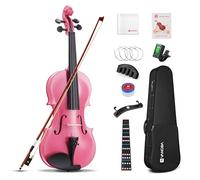 Vangoa 3/4 Violín Acústico Tres Cuartos Violin Set para Principiantes, Estudiantes, Niños con Estuche Colofonia Afinador Cuerdas Arco, Rosa