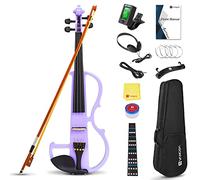 Vangoa 4/4 Violín Electrico Silencioso Tamaño Completo Electric Violin Set para Principiantes, Adultos, Estudiantes con Kits, Púrpura