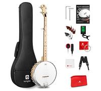Vangoa 5 cuerdas Banjo Remo Cabeza Abrir de Nuevo Banjos con kit de Principiante, Sintonizador, Correa, Recogida, Cuerdas, Selecciones y Bolsa