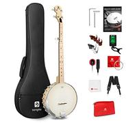 Vangoa 5 cuerdas Banjo Remo Renaissance Cabeza Abrir de Nuevo Banjos con kit de Principiante, Sintonizador, Correa, Recogida, Cuerdas, Selecciones y Bolsa