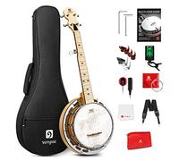 Vangoa Banjo De 5 Cuerdas Con Anillo De Tono, Kit Para Principiantes De Mini Banjo De 28 Pulgadas, Banjo Portátil Pequeño De Arce De 5 Cuerdas Con Cabezal Fiberskyn Remo, Sintonizador De 5 Engranaje