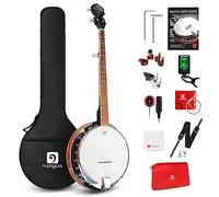 Vangoa Banjo - Juego de banjos de 5 cuerdas de tamaño completo con resonador, cabeza Remo, kit de banjo para principiantes con espalda cerrada, accesorios premium para adultos, adolescentes