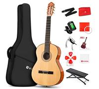 Vangoa Guitarra Clásica Española 3/4 Starter Set - Acústica De Sapeli Y Abeto, Cuerdas De Nylon, Con Estuche, Pedal Y Afinador