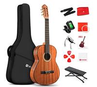 Vangoa Guitarra Clásica Española 4/4 Starter Set, Acústica De Sapeli, Con Cuerdas De Nylon, Estuche, Pedal Y Afinador