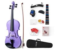 Vangoa Juego de violín 4/4 de tamaño completo para principiantes, kit de violín básico para adultos, adolescentes a partir de 12 años con funda dura, colofonia, lazo, kit de cuerdas, soporte para el