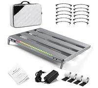 Vangoa Pedalera de guitarra con fuente de alimentación aislada, PD-M pedalboard de aluminio doblado de una sola pieza, portátil, plegable, con bolsa de transporte, mediano, 45.7x34.2cm,1.5 kg gris