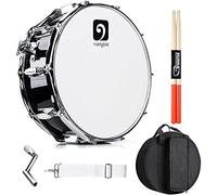 Vangoa Tambor de Caja 14 Pulgadas Cavidad de Madera Acústico Tambor Militar Snare Drum con Kits para Profesional Principiantes Estudiantes