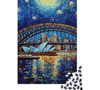 VanGoghStyleBridge 1000 Pieza Stock De Cartas Premium Rompecabezas Conjunto para Adultos Desafío Juego Educativo Presente Divertido Paquete De Valor 70x50cm/1000pcs