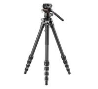 Vanguard Alta Pro 3VLT 235CV10 - Trípode de viaje de fibra de carbono con base de nivelación y cabezal de video compacto VEO PV-10