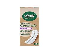 Vania | Protector de calzoncillos, protección de velo 100% algodón orgánico largo (caja de 24 piezas) - Protector de ropa interior sin perfume y sin colorantes, protección higiénica transpirable para