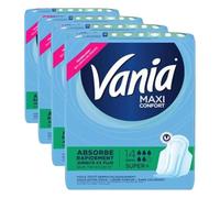 Vania | Toallas Maxi Confort Super Plus (caja de 14 piezas) - Toallas con forma anatómica y corazón abultado absorbente - Protección higiénica con velo extra suave (Paquete de 4)
