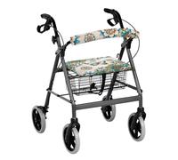 Vanideaoty Accesorios bohemios florales con asiento de velcro y respaldo, fundas de mariposa para barra enrollable, funda de asiento lavable con banda elástica adecuada para parques, vecindarios y
