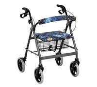 Vanideaoty Accesorios de mariposa azul para andadores con banda elástica, accesorios lavables para el respaldo del asiento de personas mayores con fundas de regalo