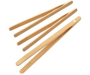 Vaniik Pinzas magnéticas clásicas de bambú para tostadas, 3 herramientas de cocina duraderas y elegantes de madera para tostadora, frutas, pan y encurtidos, utensilios para queso, tocino y muffins
