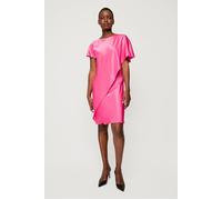 Vanilia Dress Satin Fluid Sleeve Carmine Rose Talla: 34 | Mini Vestidos Outlet | Mujer | Rosa