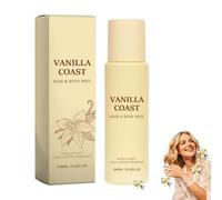 Vanilla on the Hair and Body Mist, Friction Fragrance Tech, Long Lasting Hydrating Body Spray with Coconut Amber Scent, Non-Sticky Perfume Mist for Hair & Body, All Skin Types