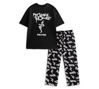 Vanilla Underground My Chemical Romance Pijama Negro de Manga Corta y Pierna Larga para Hombre con Estampado de 'The Black Parade' | Ropa de Estar por casa Inspirada en la música | Merchandising